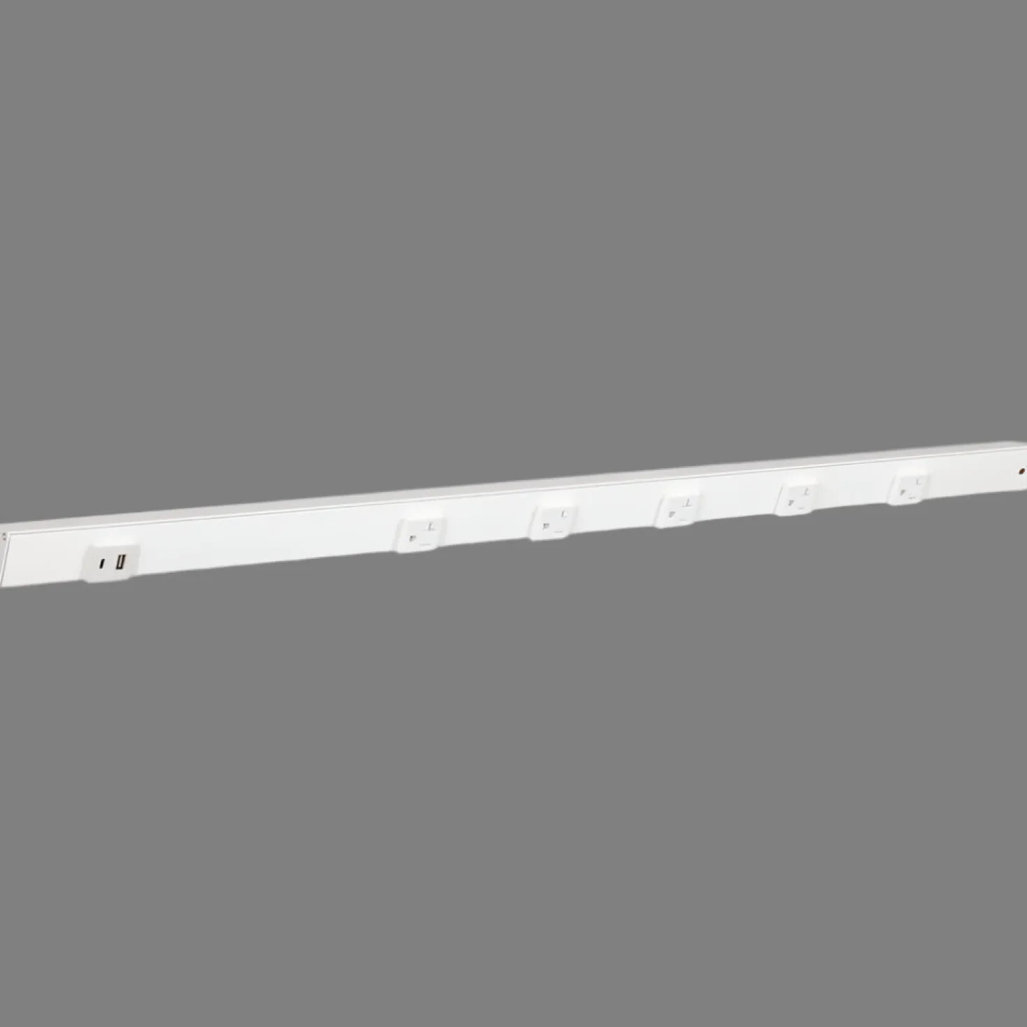Under Cabinet Power Strip with USB Port & Outlets | White Finish