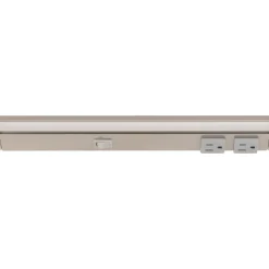 Under Cabinet Power Strip with High-Output LED Light in Satin Nickel