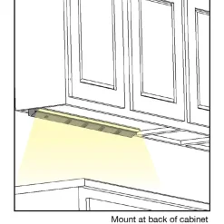Under Cabinet Power Strip with High-Output LED Light in Bronze