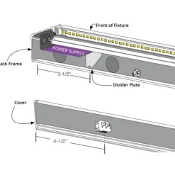 Under Cabinet Power Strip with High-Output LED Light in Bronze