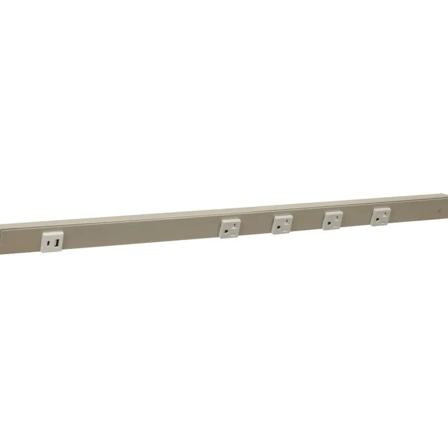 Under Cabinet Power Strip with USB Port & Outlets | Satin Nickel Finish