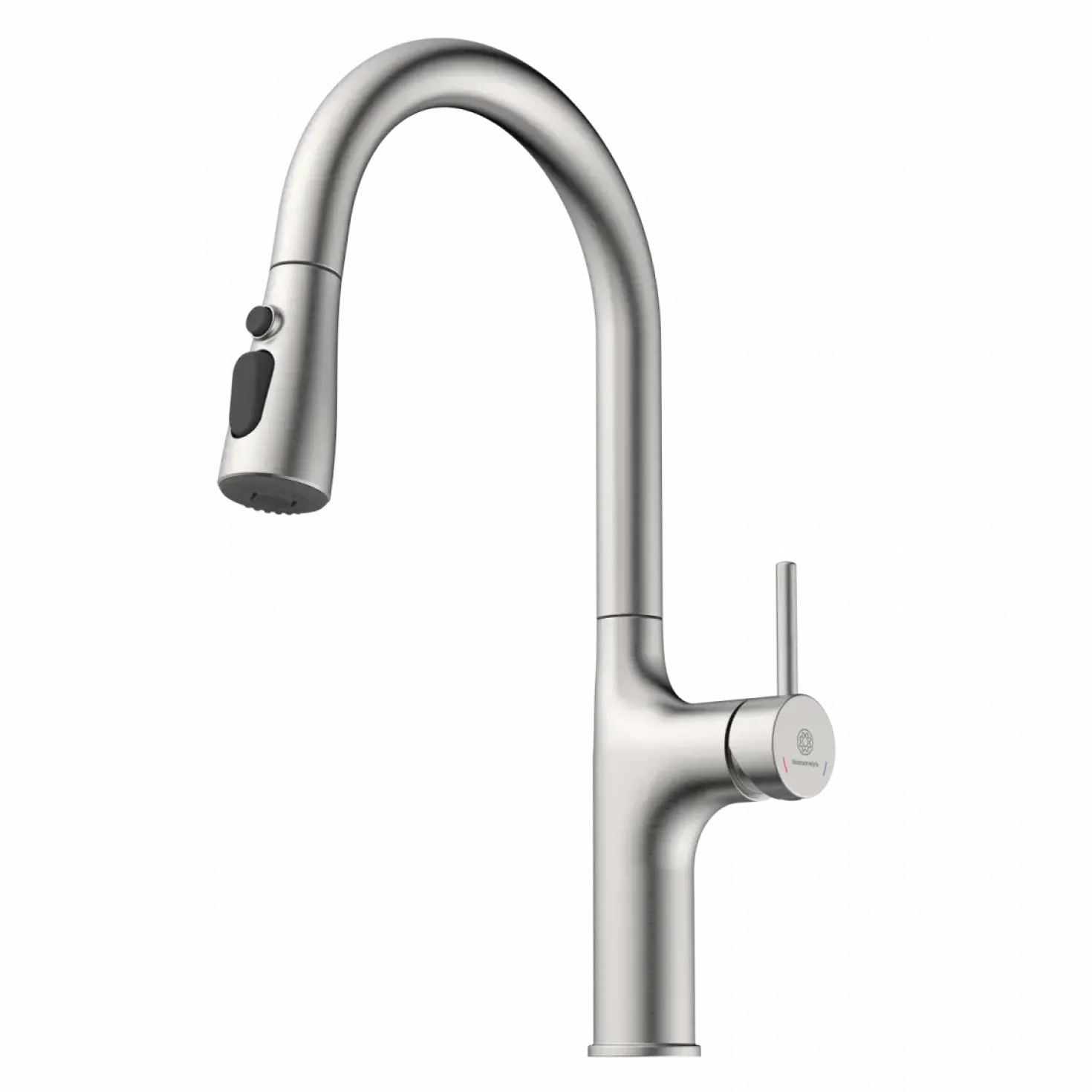 Wasserwerk Arched Pull-Down Kitchen Faucet in Brushed Nickel