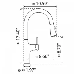 Wasserwerk Arched Pull-Down Kitchen Faucet in Chrome