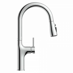 Wasserwerk Arched Pull-Down Kitchen Faucet in Chrome