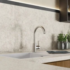 Wasserwerk Curved Bar Faucet in Brushed Nickel