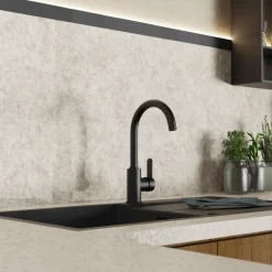 Wasserwerk Curved Bar Faucet in Matte Black