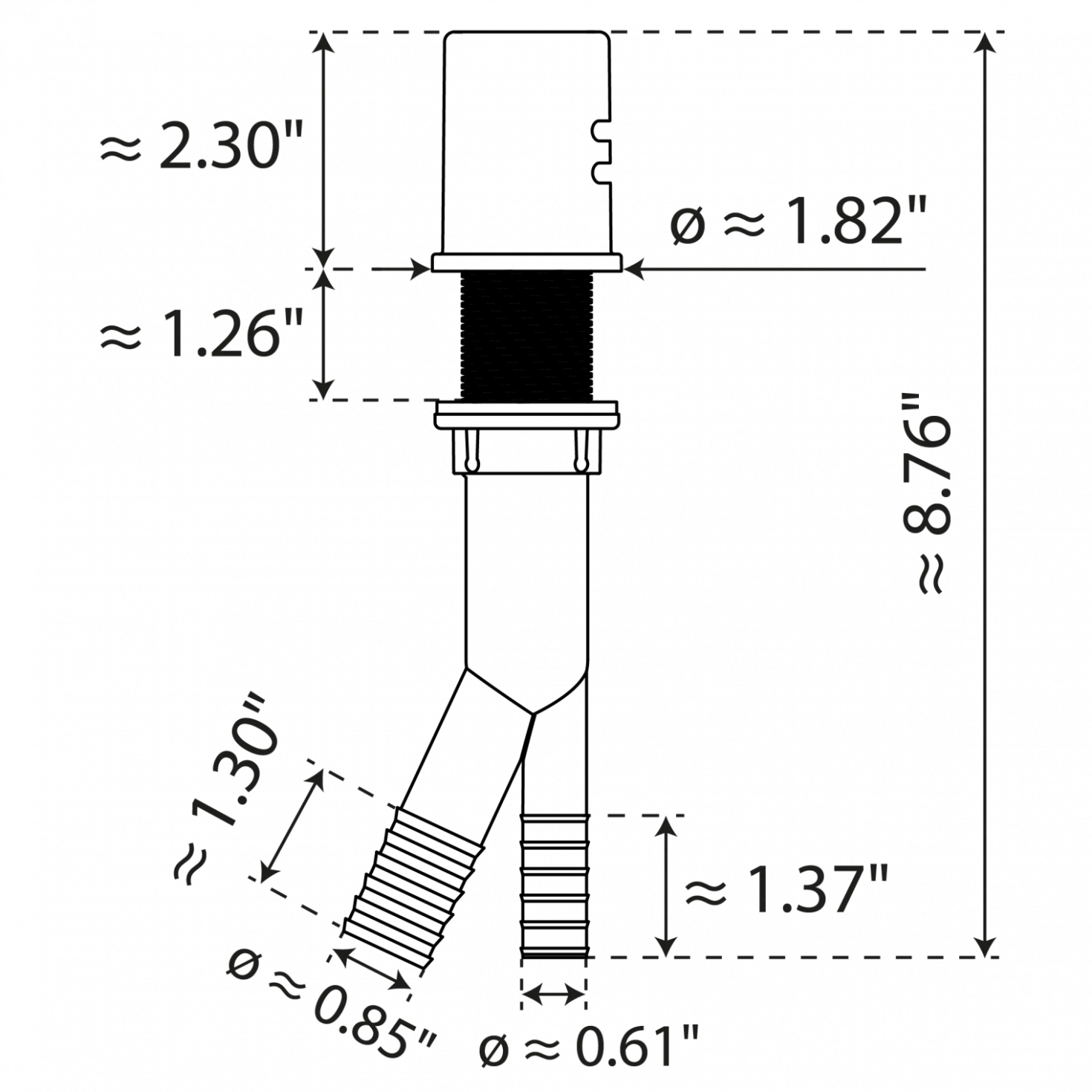 Wasserwerk Dishwasher Air Gap in Brushed Gold