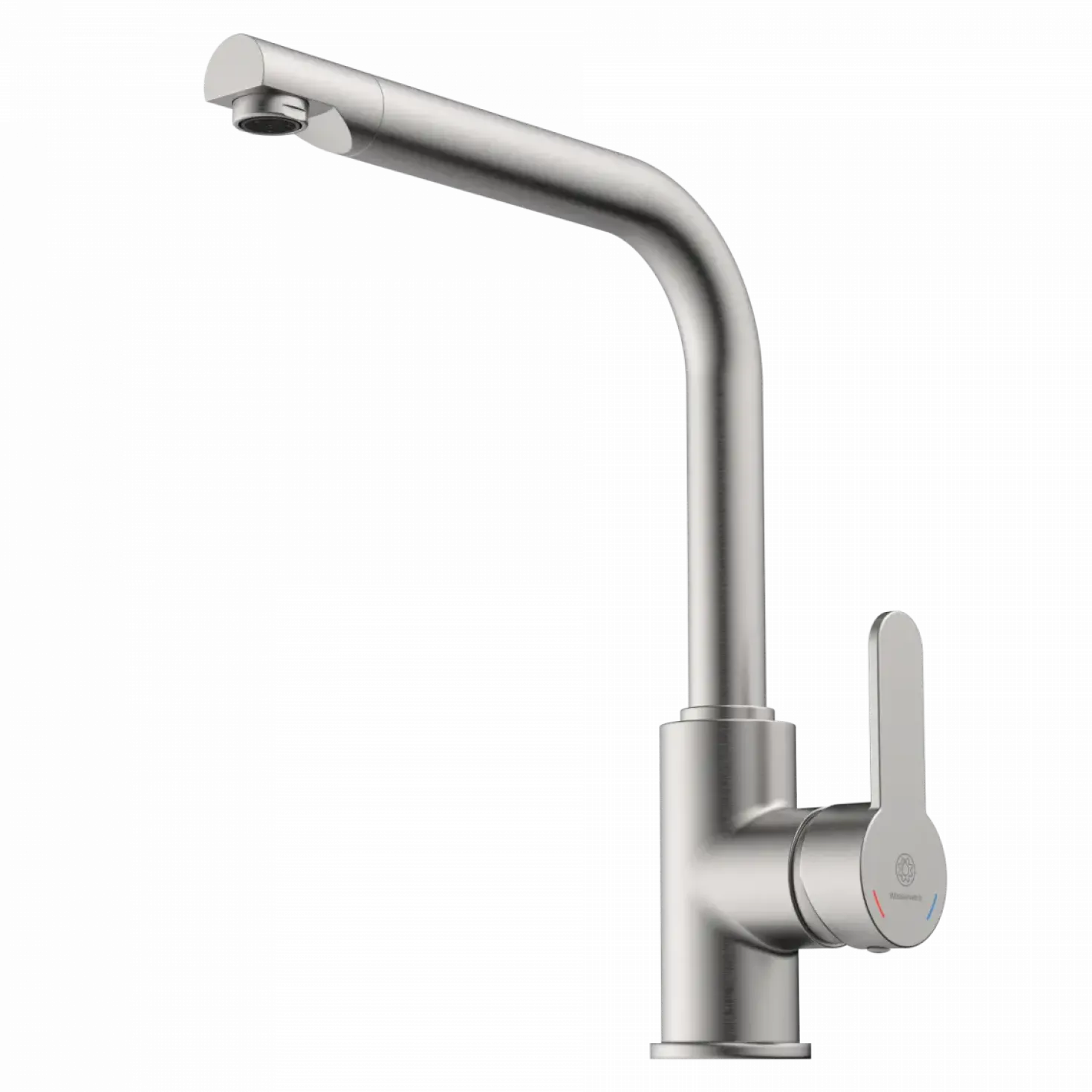 Wasserwerk Felis Single Hole Straight Kitchen Faucet in Brushed Nickel
