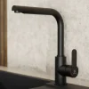 Wasserwerk Felis Single Hole Straight Kitchen Faucet in Matte Black