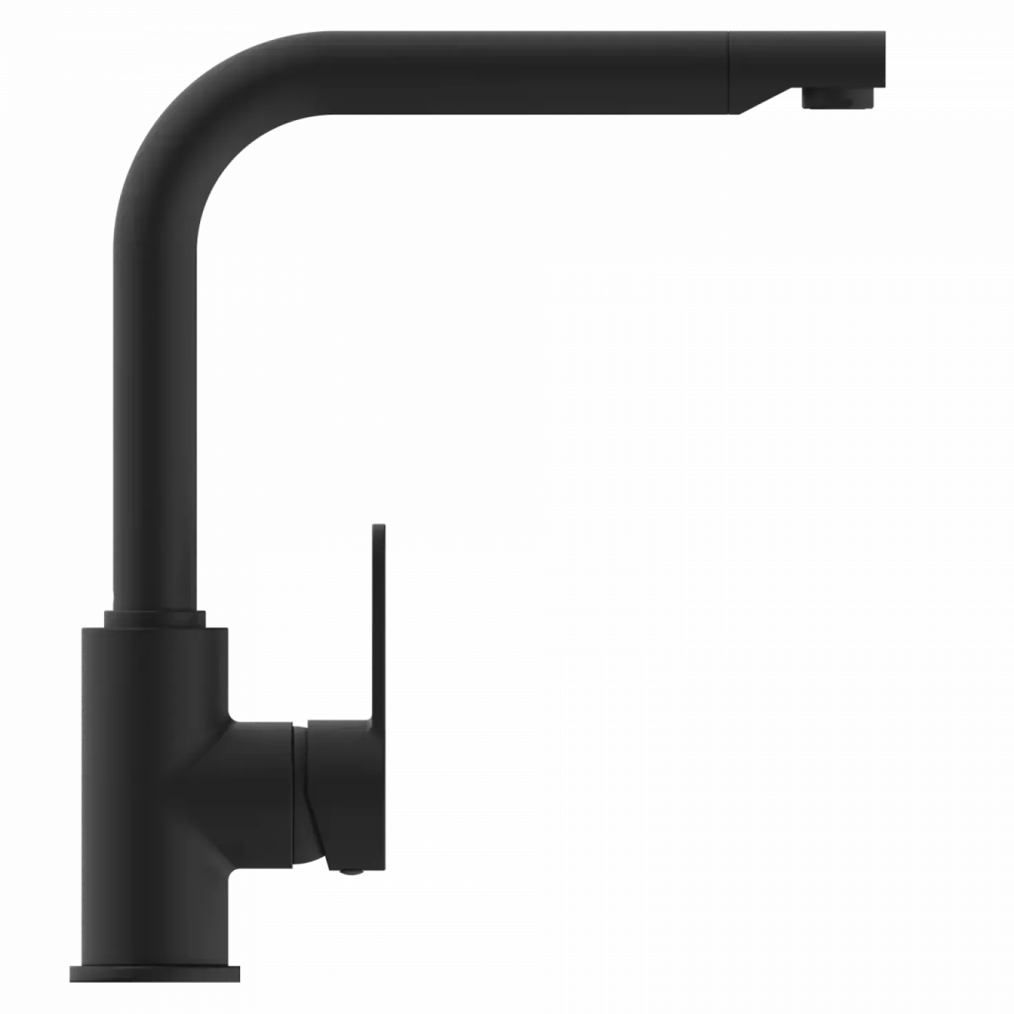 Wasserwerk Felis Single Hole Straight Kitchen Faucet in Matte Black