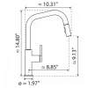 Wasserwerk Kitchen Faucet with Angled Spout Pull-Down Sprayer in Matte Graphite