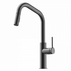 Wasserwerk Kitchen Faucet with Angled Spout Pull-Down Sprayer in Matte Graphite