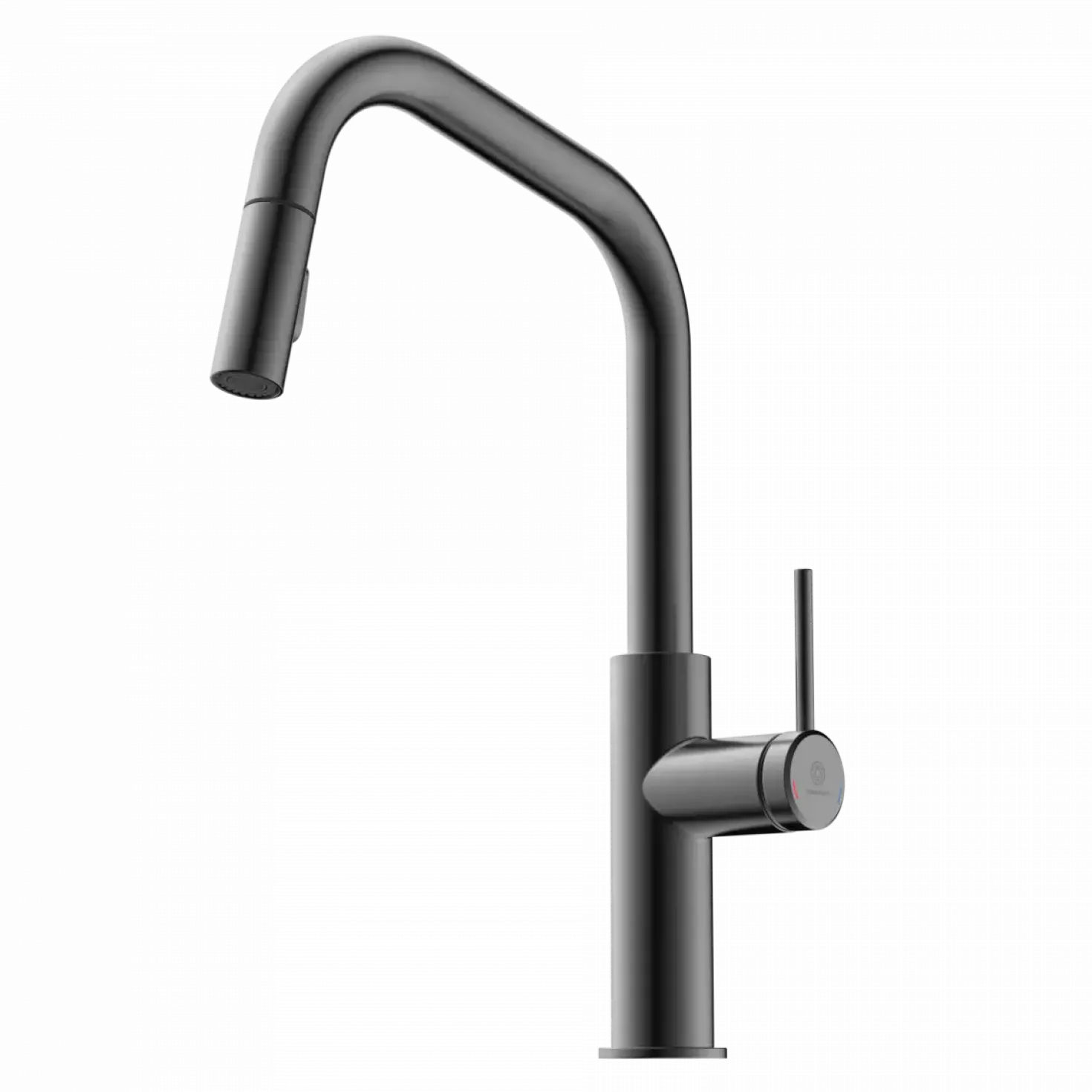 Wasserwerk Kitchen Faucet with Angled Spout Pull-Down Sprayer in Matte Graphite