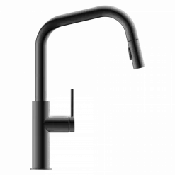 Wasserwerk Kitchen Faucet with Angled Spout Pull-Down Sprayer in Matte Graphite
