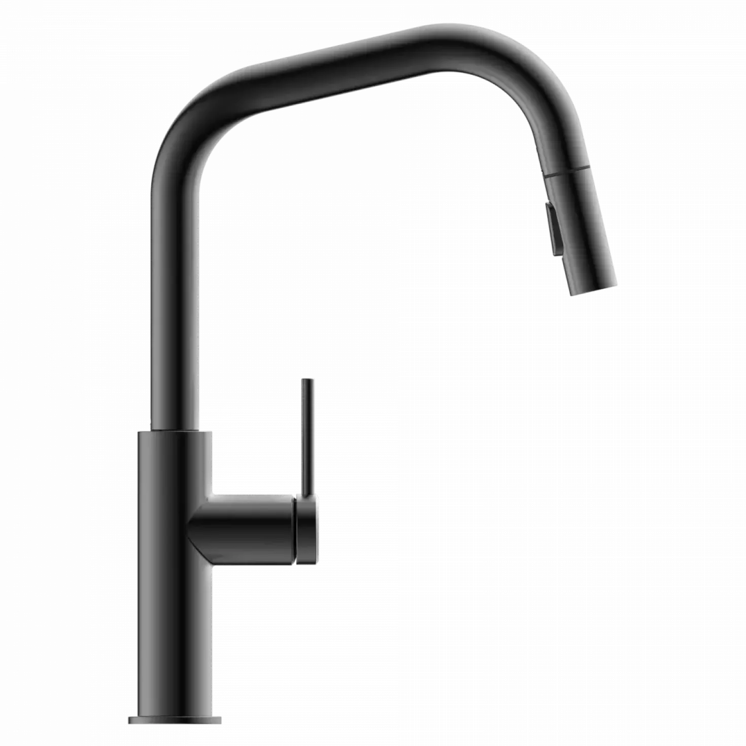 Wasserwerk Kitchen Faucet with Angled Spout Pull-Down Sprayer in Matte Graphite
