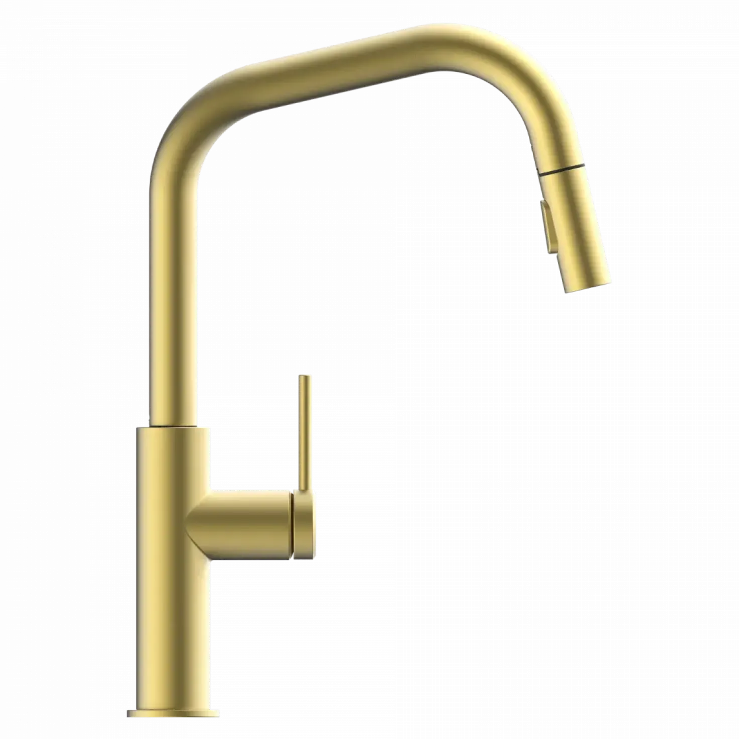Wasserwerk Kitchen Faucet with Angled Spout Pull-Down Sprayer in Brushed Gold