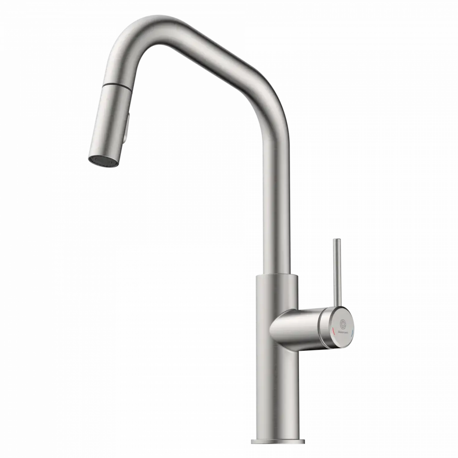 Wasserwerk Kitchen Faucet with Angled Spout Pull-Down Sprayer in Brushed Nickel