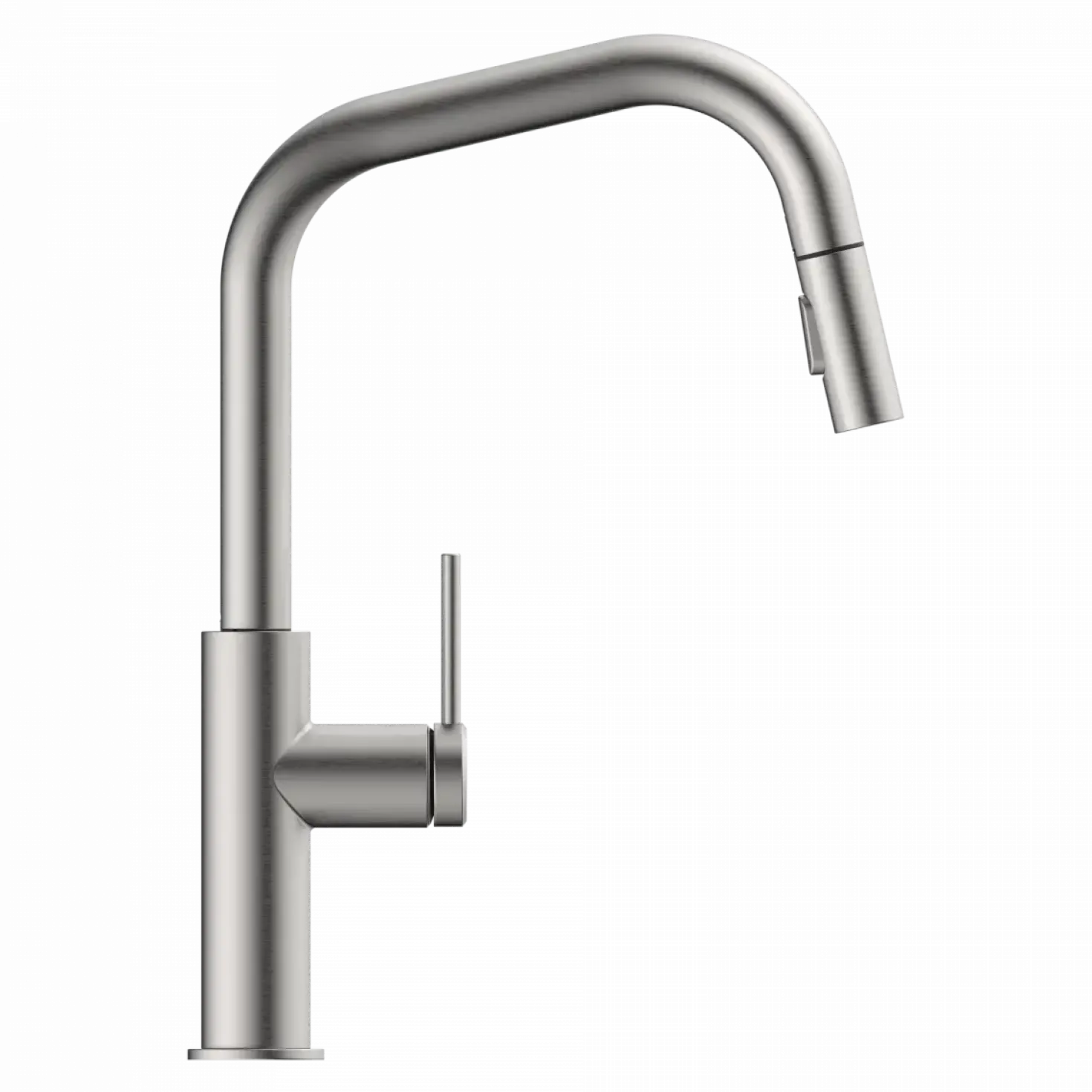 Wasserwerk Kitchen Faucet with Angled Spout Pull-Down Sprayer in Brushed Nickel