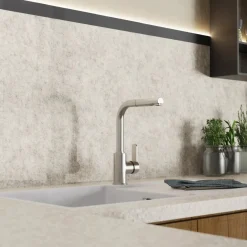Wasserwerk Kitchen Faucet with Pull-Out Straight Spout in Brushed Nickel