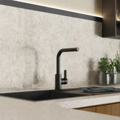 Wasserwerk Kitchen Faucet with Pull-Out Straight Spout in Matte Black