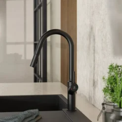Wasserwerk Kitchen Faucet with Curved Spout in Matte Black