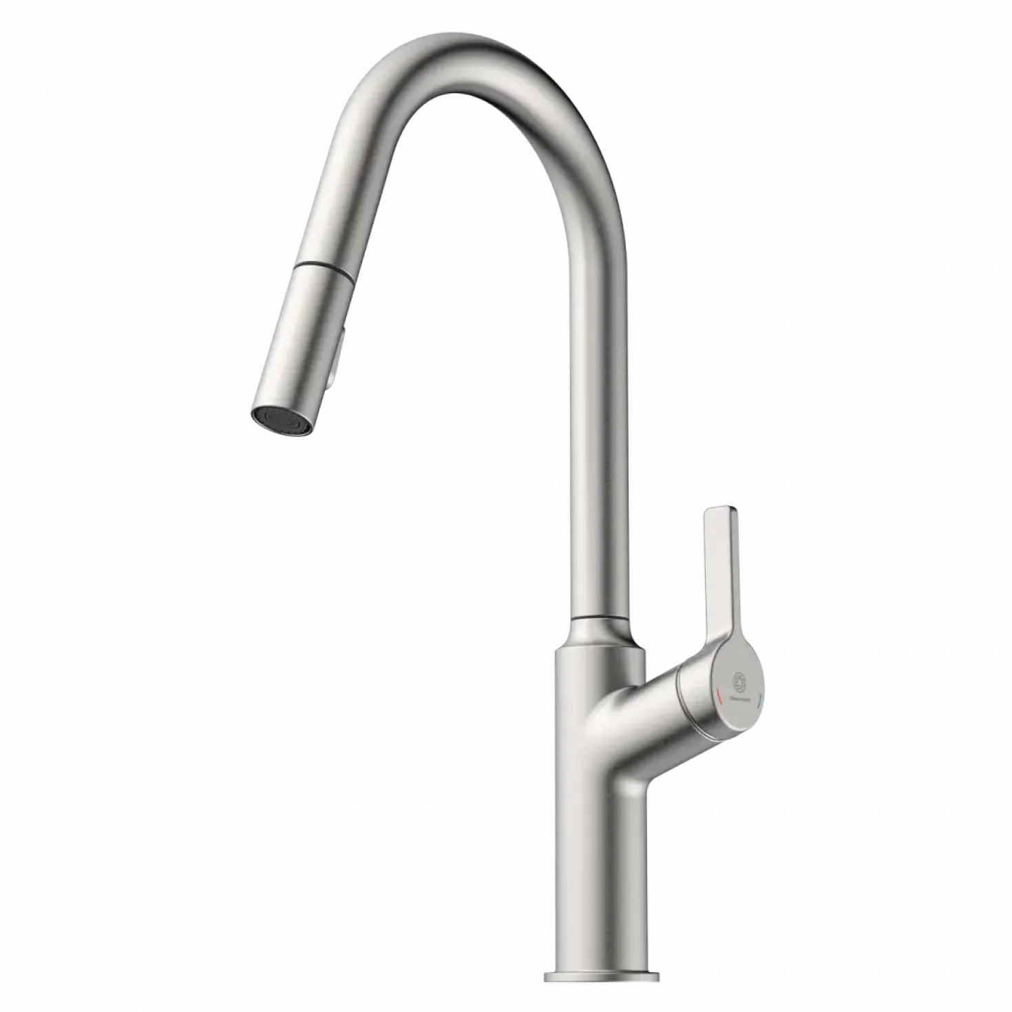 Wasserwerk Kitchen Faucet with Curved Spout in Brushed Nickel