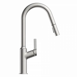 Wasserwerk Kitchen Faucet with Curved Spout in Brushed Nickel