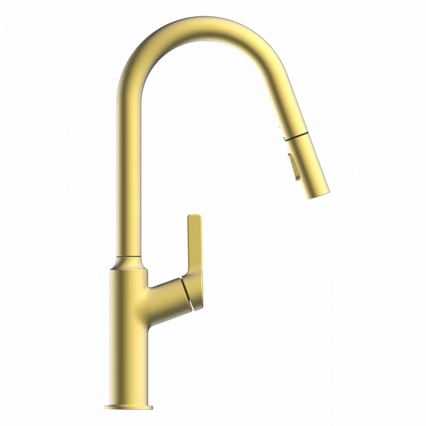 Wasserwerk Kitchen Faucet with Curved Spout in Brushed Gold