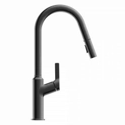 Wasserwerk Kitchen Faucet with Curved Spout in Matte Graphite
