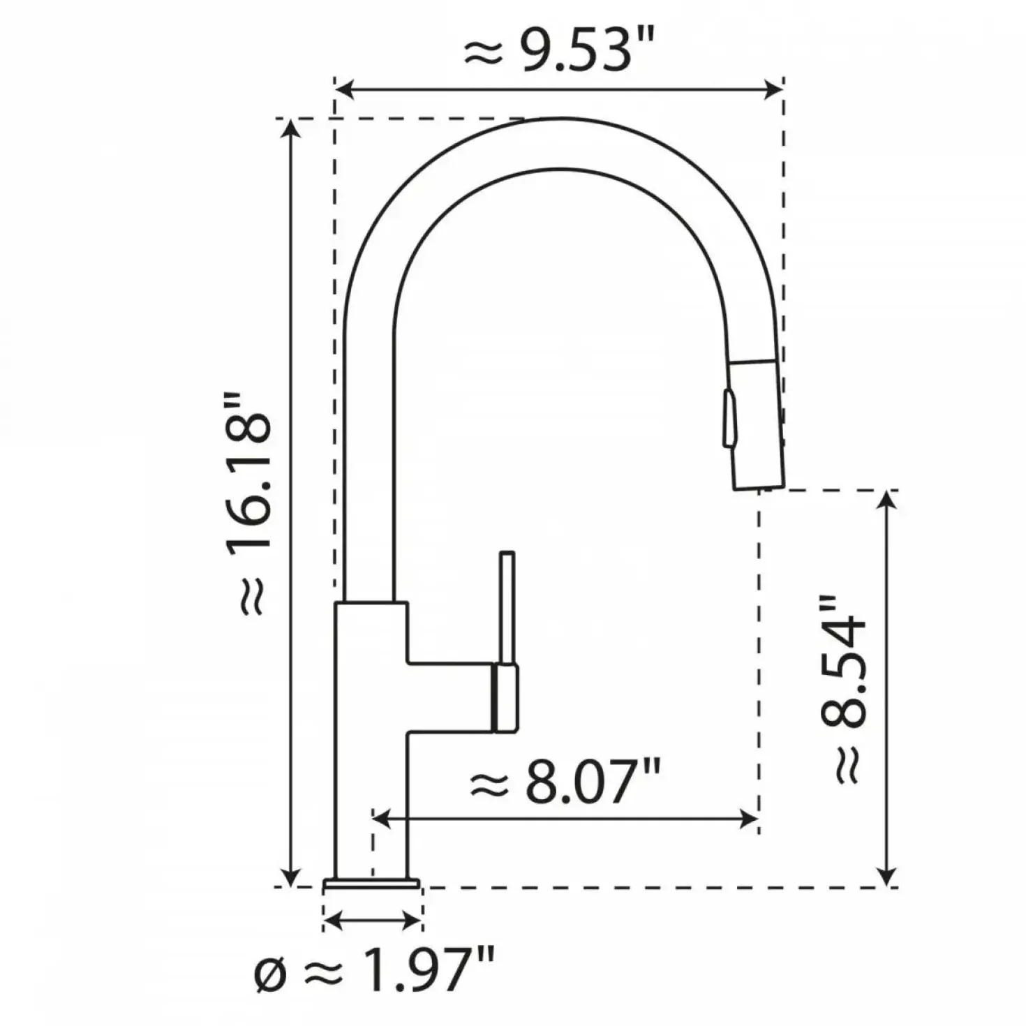 Wasserwerk Kitchen Faucet with Arch Pull-Down Spout in Brushed Nickel