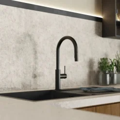 Wasserwerk Kitchen Faucet with Arch Pull-Down Spout in Matte Black