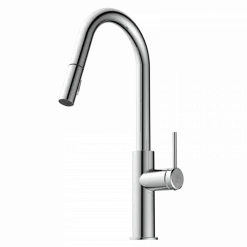 Wasserwerk Kitchen Faucet with Curved Pull-Down Spout in Chrome