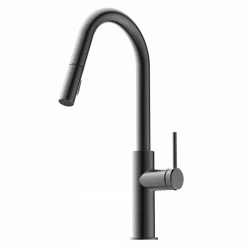 Wasserwerk Kitchen Faucet with Curved Pull-Down Spout in Matte Graphite