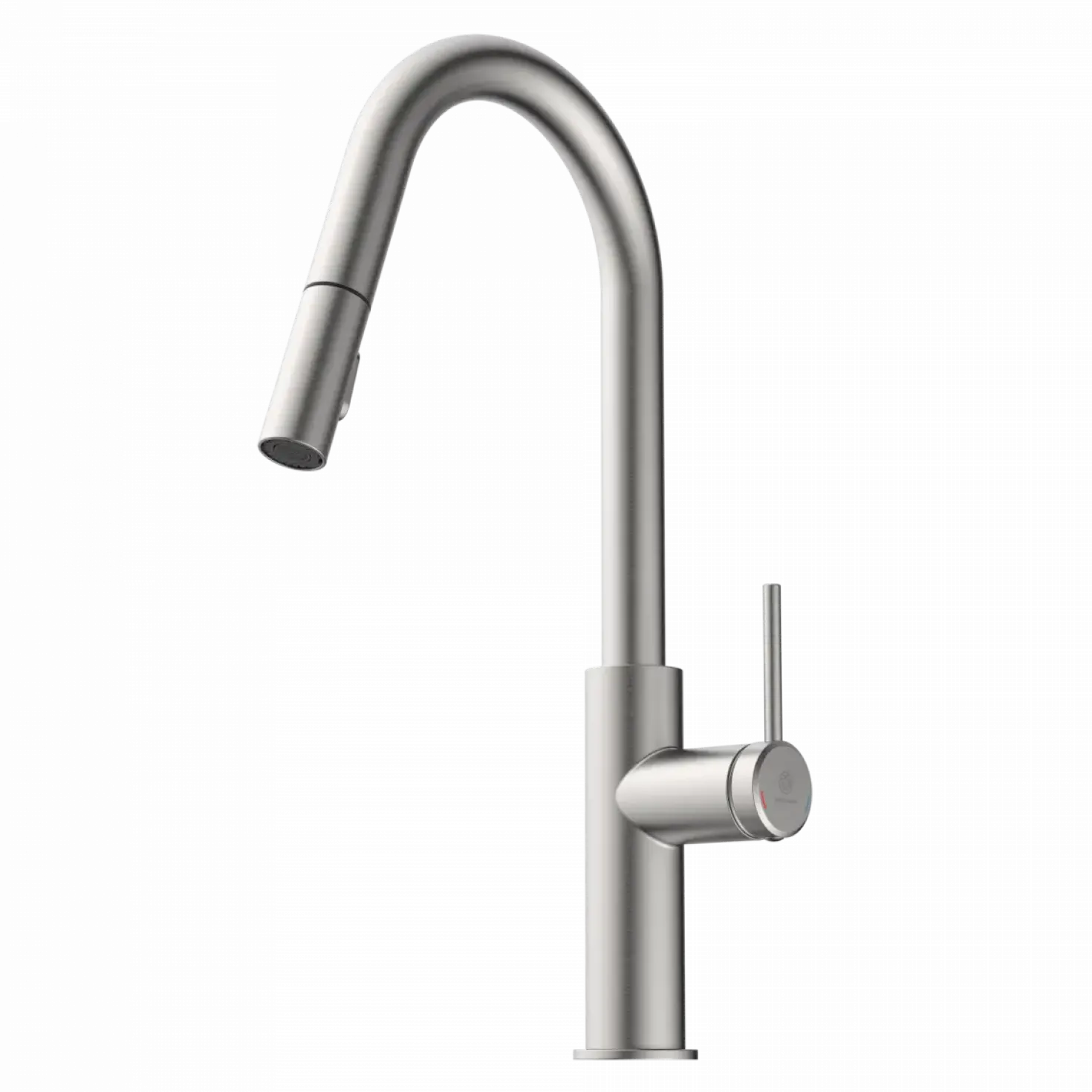 Wasserwerk Kitchen Faucet with Curved Pull-Down Spout in Brushed Nickel
