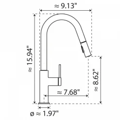 Wasserwerk Kitchen Faucet with Curved Pull-Down Spout in Matte Black