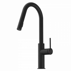 Wasserwerk Kitchen Faucet with Curved Pull-Down Spout in Matte Black