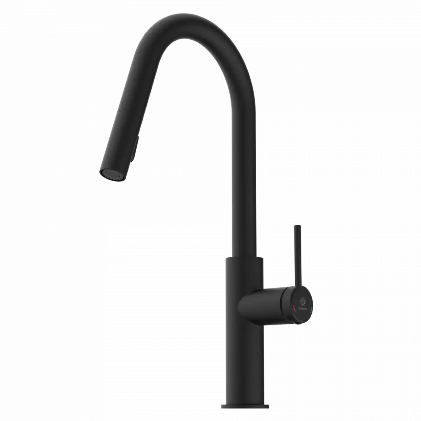 Wasserwerk Kitchen Faucet with Curved Pull-Down Spout in Matte Black