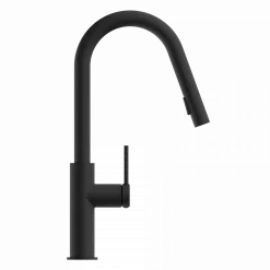 Wasserwerk Kitchen Faucet with Curved Pull-Down Spout in Matte Black