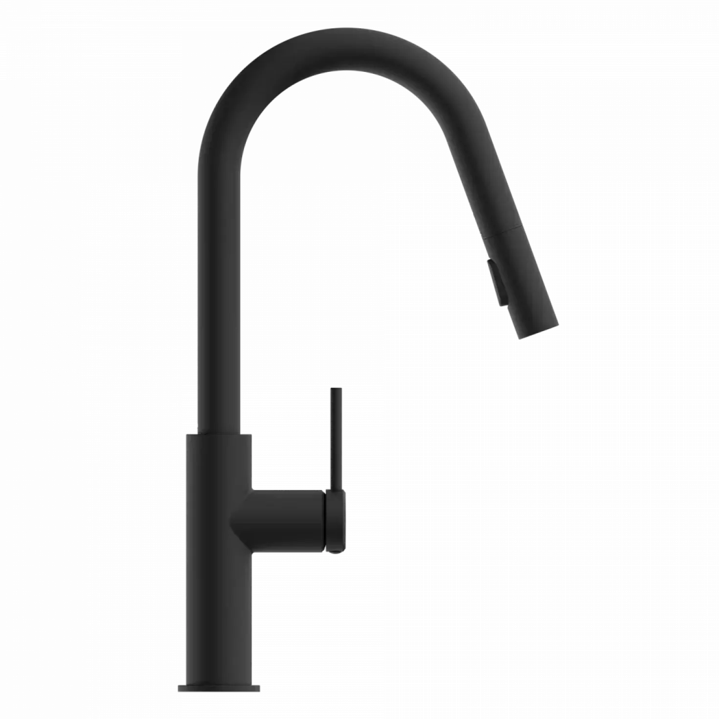 Wasserwerk Kitchen Faucet with Curved Pull-Down Spout in Matte Black