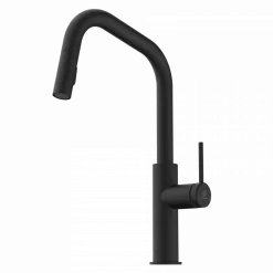 Wasserwerk Kitchen Faucet with Angled Spout Pull-Down Sprayer in Matte Black