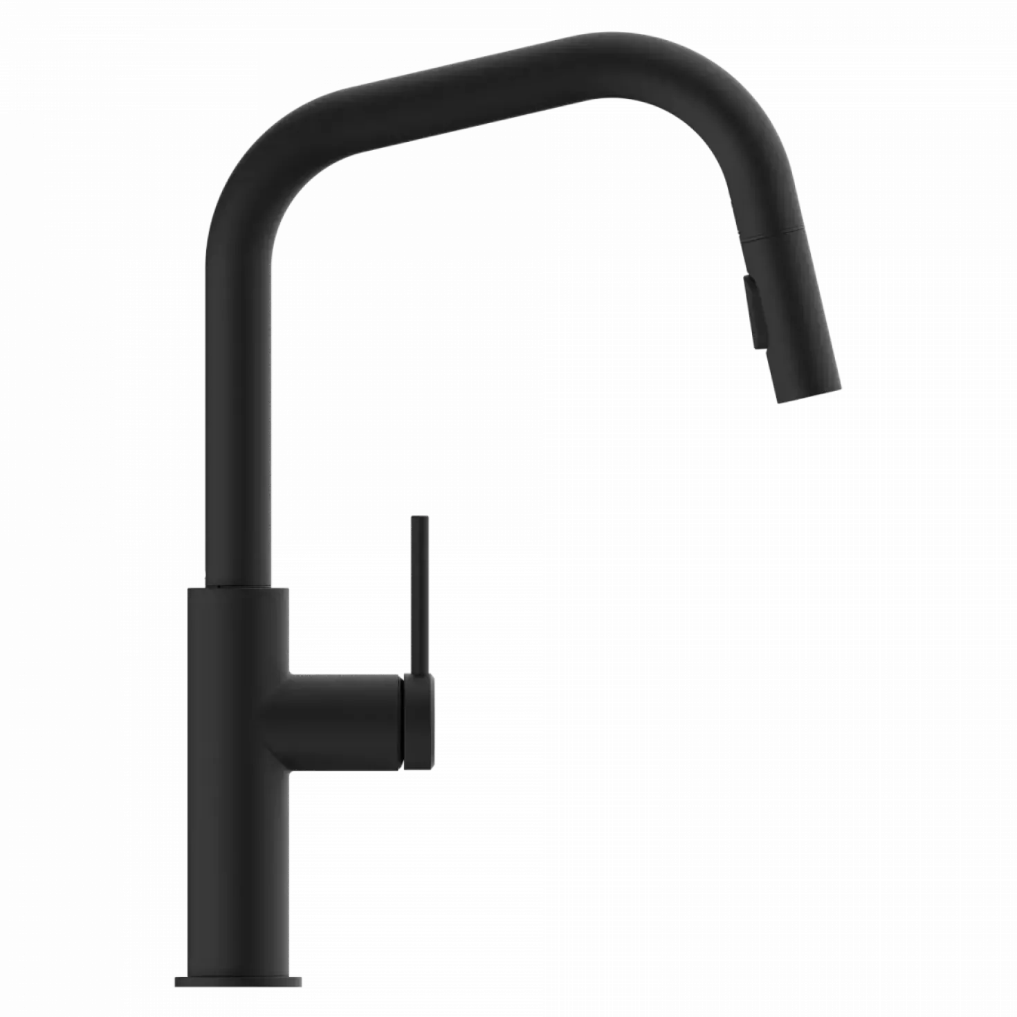 Wasserwerk Kitchen Faucet with Angled Spout Pull-Down Sprayer in Matte Black