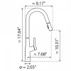 Wasserwerk Kitchen Faucet with Curved Spout Pull-Down Sprayer in Chrome