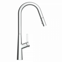 Wasserwerk Kitchen Faucet with Curved Spout Pull-Down Sprayer in Chrome