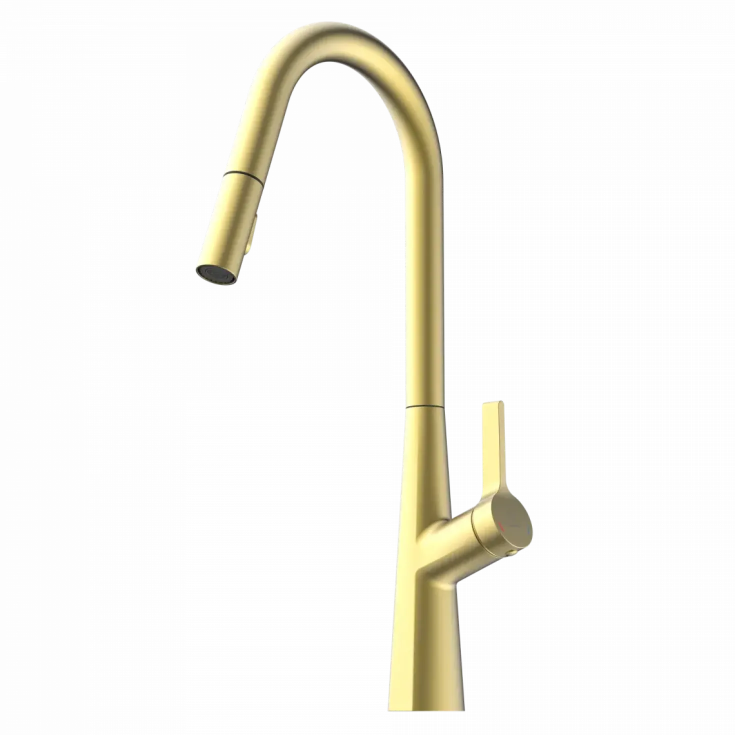 Wasserwerk Kitchen Faucet with Curved Spout Pull-Down Sprayer in Brushed Gold