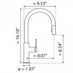 Wasserwerk Kitchen Faucet with Arch Pull-Down Spout in Brushed Gold