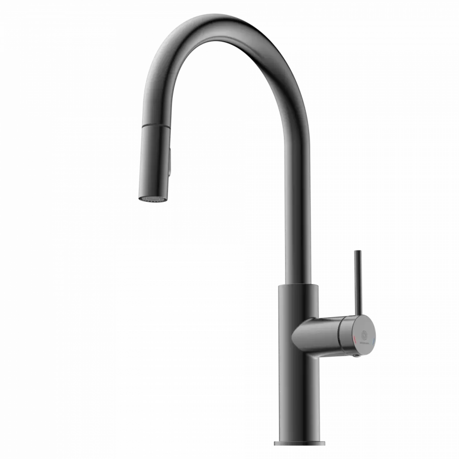 Wasserwerk Kitchen Faucet with Arch Pull-Down Spout in Matte Graphite