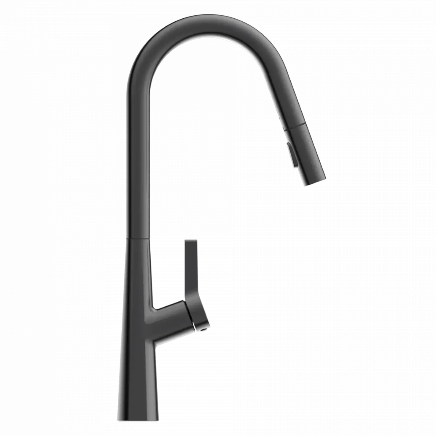 Wasserwerk Kitchen Faucet with Curved Spout Pull-Down Sprayer in Matte Graphite