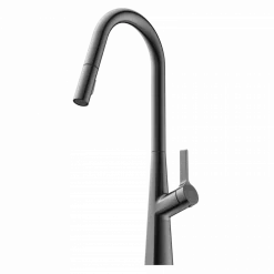 Wasserwerk Kitchen Faucet with Curved Spout Pull-Down Sprayer in Matte Graphite