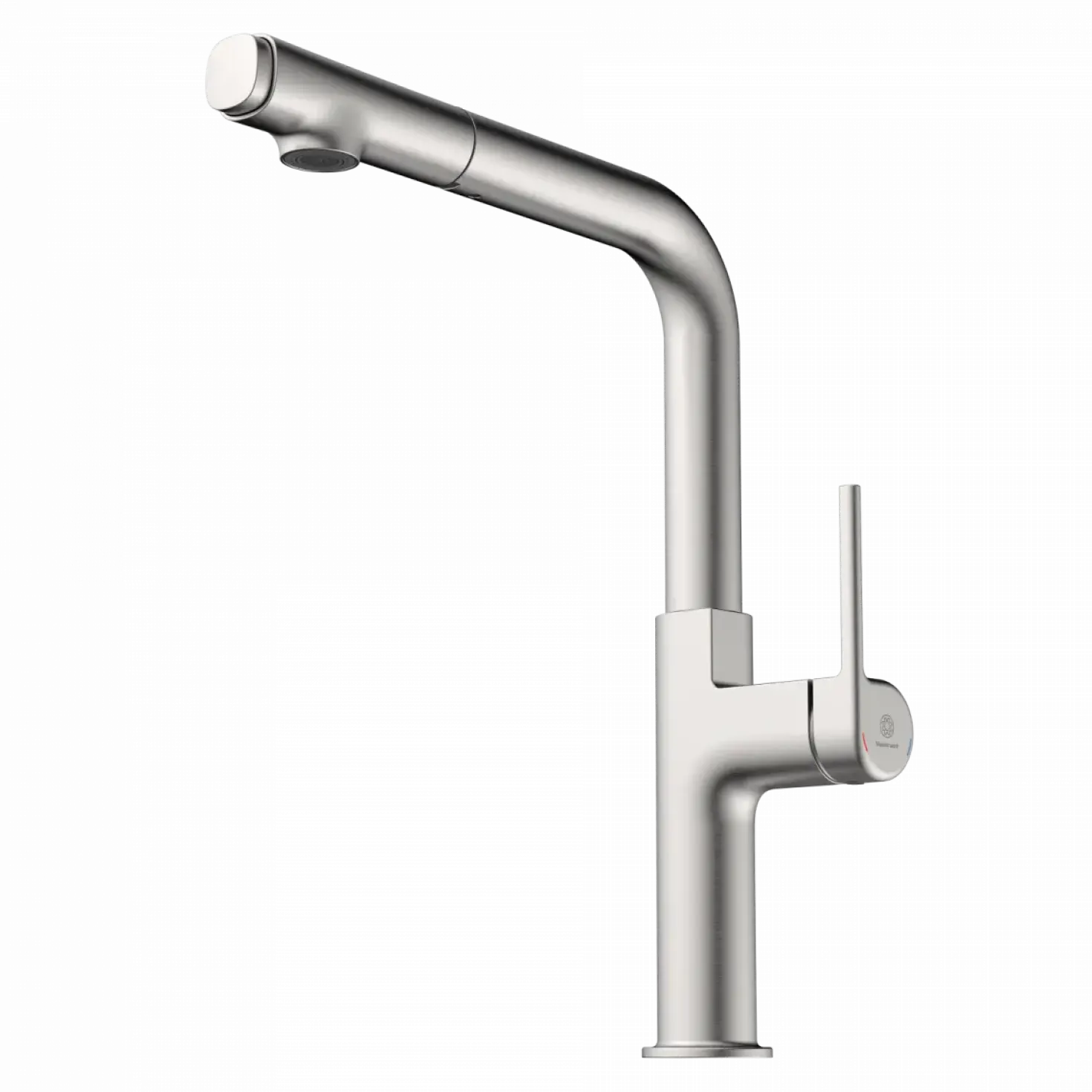 Wasserwerk Kitchen Faucet with Straight Pull-Out Spout in Brushed Nickel