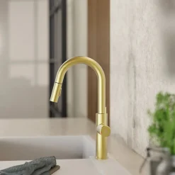 Wasserwerk Pull-Down Kitchen Prep Faucet in Brushed Gold
